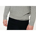 Pull en tricot en coton gris ajusté pour hommes